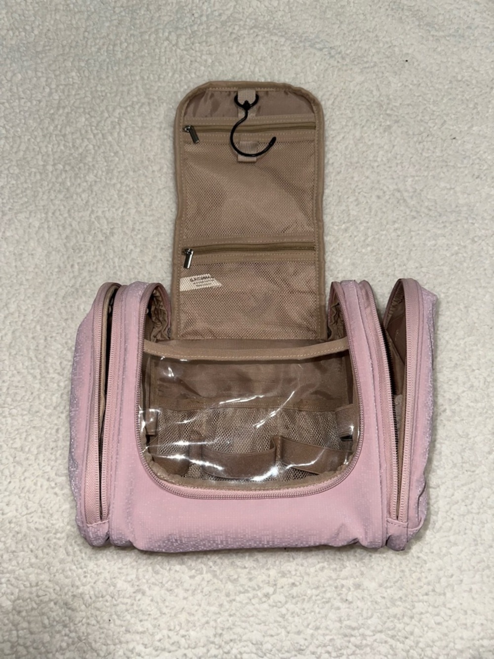 Bagsmart Pink Hanging Toiletry Bag - Picture 7 of 8